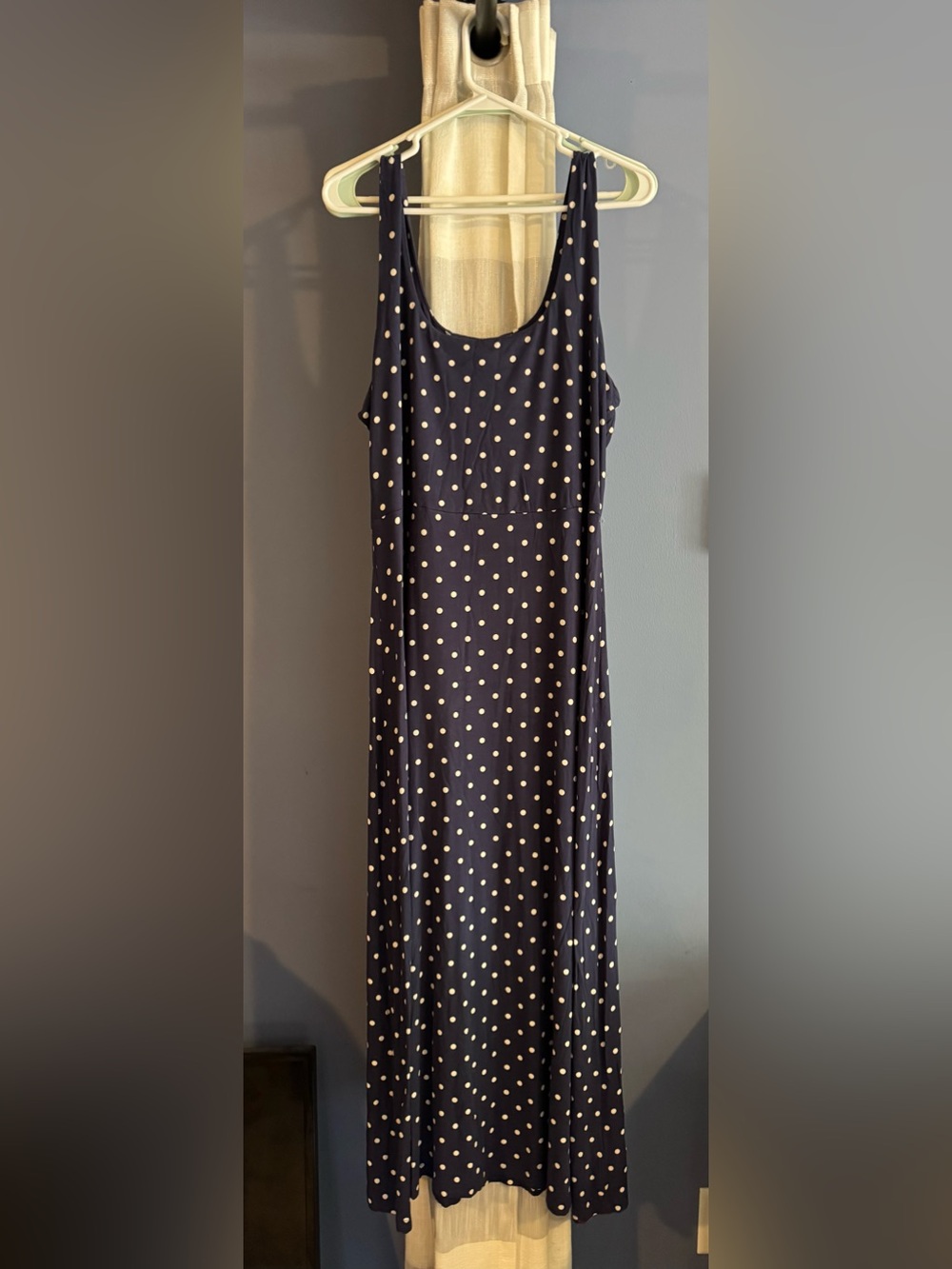 Old Navy Navy and White Polka Dot Maxi Dress